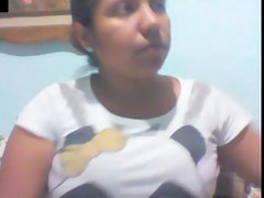 La femme de chambre aspirée hébété vers le type