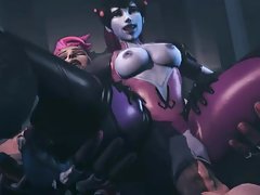 Blondi étale seins crème